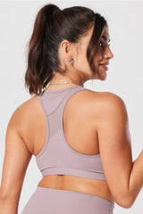 mesh paneled low impact bra