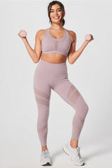 mesh paneled low impact bra