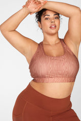 sage printed medium impact sports bra