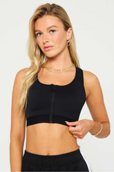 front zip high impact sports bra