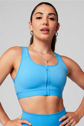front zip high impact sports bra
