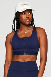 front zip high impact sports bra