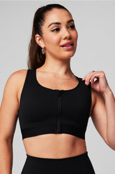 front zip high impact sports bra
