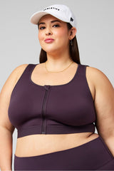 front zip high impact sports bra