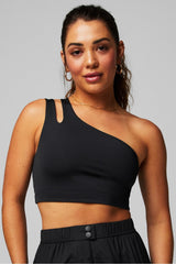 asymmetrical double strap midi bra