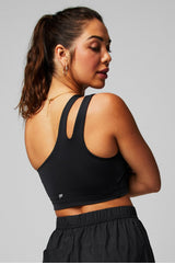 asymmetrical double strap midi bra