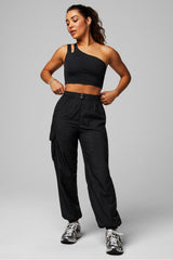 asymmetrical double strap midi bra