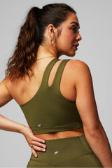 asymmetrical double strap midi bra