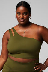 asymmetrical double strap midi bra