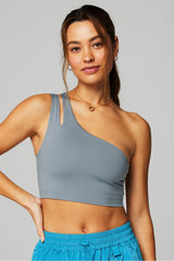 asymmetrical double strap midi bra