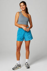 asymmetrical double strap midi bra