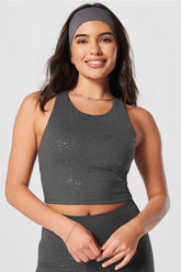 clara built-in bra cropped tank