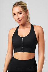 on-the-go zip medium impact sports bra
