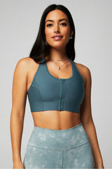 on-the-go zip medium impact sports bra