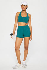 essential front zip medium impact sports bra