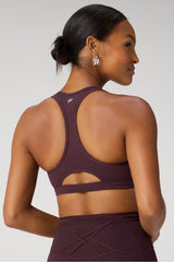 essential front zip medium impact sports bra