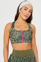 essential front zip medium impact sports bra