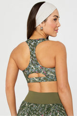 essential front zip medium impact sports bra