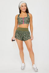 essential front zip medium impact sports bra