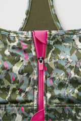 essential front zip medium impact sports bra