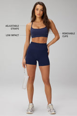 sleek seamless strappy low impact bra
