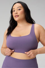 sleek seamless square neck low impact bra