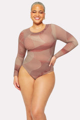 nearly naked shapewear long sleeve bodysuit