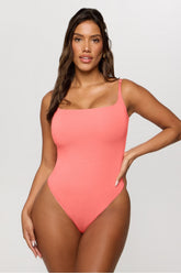 snug cotton strappy thong bodysuit