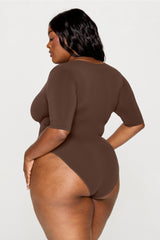 nearly naked shapewear 3/4 sleeve bodysuit