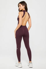 seamless scrunch zip front jumpsuit