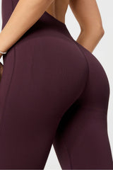 seamless scrunch zip front jumpsuit