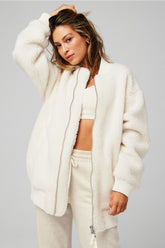 teddy oversized bomber jacket
