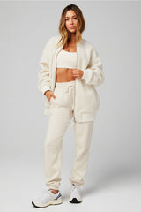 teddy oversized bomber jacket