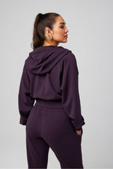 cold weather full-zip cropped hoodie