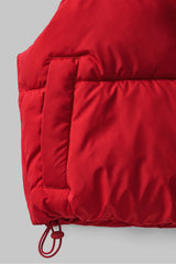 essential cropped hooded puffer vest