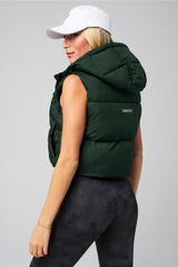 essential cropped hooded puffer vest