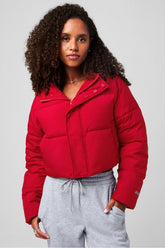 essential cropped hooded puffer