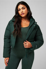 essential cropped hooded puffer