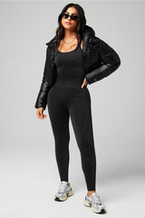 essential cropped hooded puffer