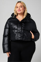 essential cropped hooded puffer