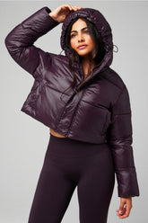 essential cropped hooded puffer