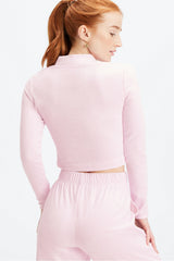 terry long-sleeve cut out top