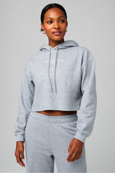 cozy fleece cropped hoodie
