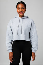 cozy fleece cropped hoodie