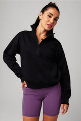 cozy fleece half zip sweatshirt