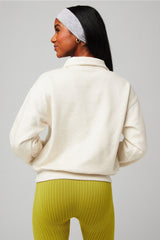 cozy fleece half zip sweatshirt