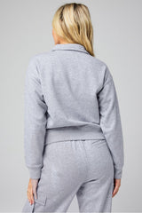 cozy fleece half zip sweatshirt