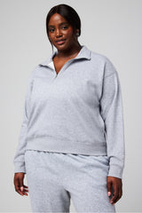 cozy fleece half zip sweatshirt