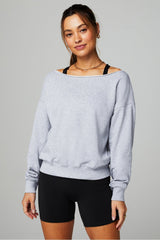 year round terry off shoulder sweatshirt