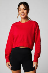year round terry cropped sweatshirt